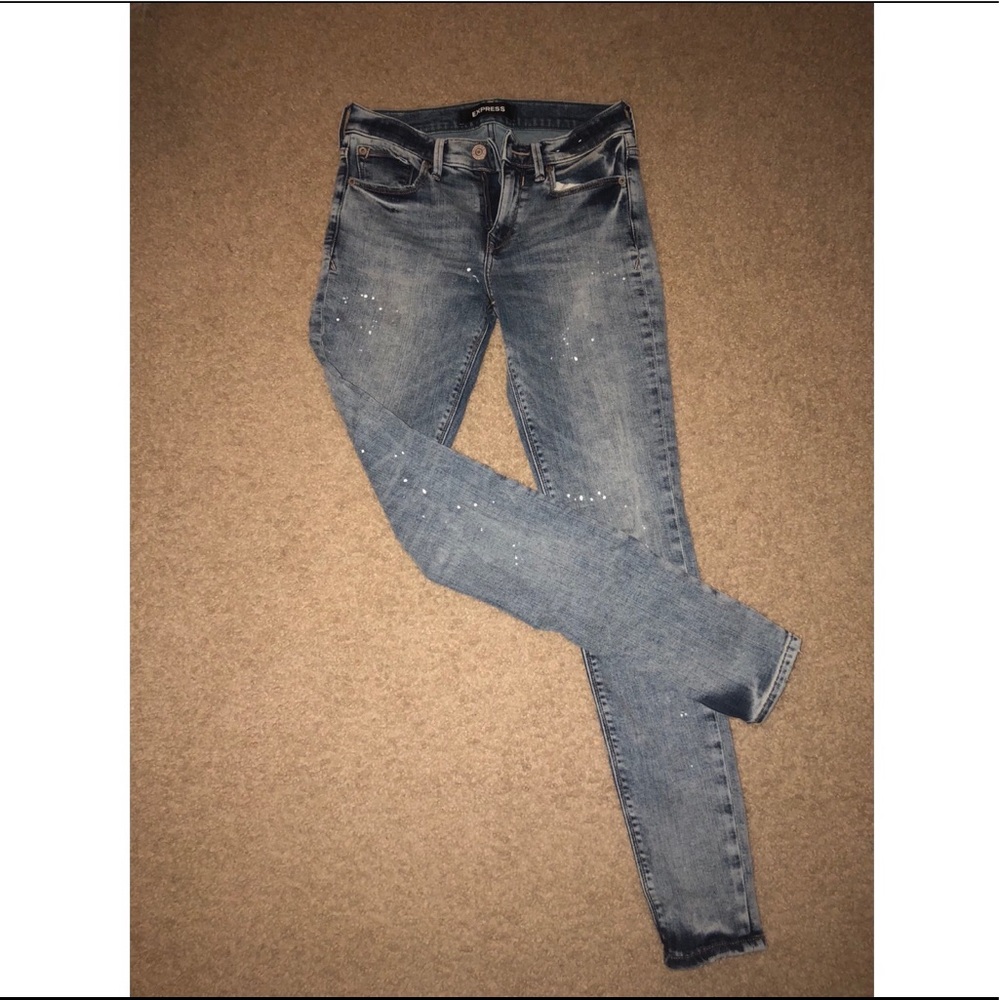 Express NWOT Splatter Skinny Jeans